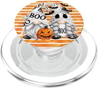 Cute Boo Ghost Gnomie with Pumpkin Bat Pattern For Halloween PopSockets PopGrip para MagSafe