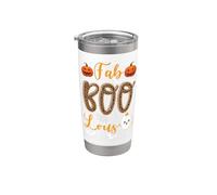 Cute Boo Ghost Halloween Fab Boo Lous Leopard Calabaza espeluznante Vaso térmico de acero inoxidable de doble pared