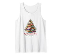 Cute Book Lover Christmas Reading Holiday Librarian Xmas Camiseta sin Mangas