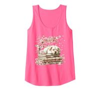 Cute Book Reading Themed Decor For Golden Retriever Dog Mom Camiseta sin Mangas