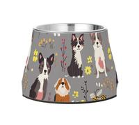 Cute Border Collie - Cuencos de comida para mascotas, antideslizantes, de acero inoxidable, para gatos, para amar la fatiga de los bigotes de mascotas