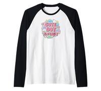 Cute Boy Energy Kawaii Pastel Clouds Hearts Stars Aesthetic Camiseta Manga Raglan