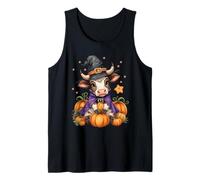 Cute Bull Witch Spooky Pet Halloween Matching Family Farm Camiseta sin Mangas