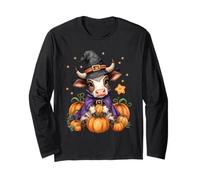 Cute Bull Witch Spooky Pet Halloween Matching Family Farm Manga Larga