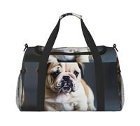 Cute Bulldog Puppy 1 - Bolsa de viaje con estampado de cachorro de bulldog 1, bolsa de viaje de gran capacidad, elegante bolsa funcional, Negro -, Talla única
