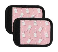 Cute Bunnies - Etiquetas para maletas de equipaje con diseño de conejos, color rosa, para viajes, 5.9 x 4.3 pulgadas, Cute Bunnies White Rabbits Pink, Set of 4
