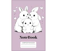 CUTE BUNNY AND HEARTS NOTEBOOK - with Adorable Heart Details For School, students and office, ... notebook ( 6x9 inshes /120 pages) (ENGLISH)