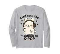 Cute Bunny Auriculares Can't Hear You Listening To K-Pop Manga Larga
