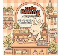 Cute Bunny Cozy Daylife: Coloring Book With 50 Cute Bunny Illustrations Featuring Cozy Daily Life And Beach Scenes For Kids And Adults Including Easy ... Relief. (Animal Cozy Daylife Coloring Book)