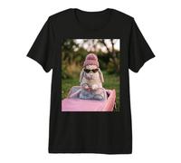 Cute Bunny Driving Pink Convertible Y2K Aesthetic Rabbit Camiseta Premium
