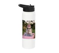 Cute Bunny Driving Pink Convertible Y2K Aesthetic Rabbit Stainless Steel Insulated Water Bottle