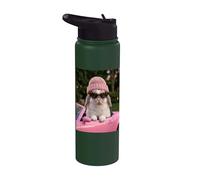 Cute Bunny Driving Pink Convertible Y2K Aesthetic Rabbit Stainless Steel Insulated Water Bottle
