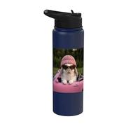 Cute Bunny Driving Pink Convertible Y2K Aesthetic Rabbit Stainless Steel Insulated Water Bottle