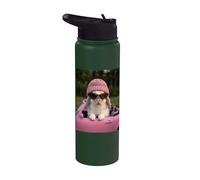 Cute Bunny Driving Pink Convertible Y2K Aesthetic Rabbit Stainless Steel Insulated Water Bottle