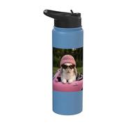 Cute Bunny Driving Pink Convertible Y2K Aesthetic Rabbit Stainless Steel Insulated Water Bottle