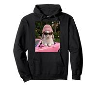 Cute Bunny Driving Pink Convertible Y2K Aesthetic Rabbit Sudadera con Capucha