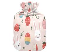 Cute Bunny Faces - Botella de agua caliente con funda de forro polar suave, bolsa de agua caliente para aliviar el dolor de cuello y hombros, terapias frías y calientes, talla S