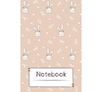 Cute Bunny Floral Graph Paper Notebook - Cottagecore Rabbit Journal with Leaf and Heart Pattern 6x9, 150 Grid Pages, Soft Aesthetic Notebook with Bunny Illustration on Every Spread