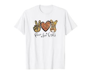 Cute Bunny For Women with Sunflower Mom Peace Love Easter Camiseta
