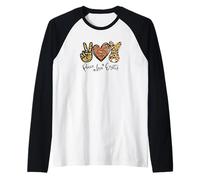 Cute Bunny For Women with Sunflower Mom Peace Love Easter Camiseta Manga Raglan