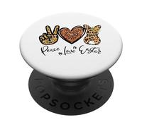 Cute Bunny For Women with Sunflower Mom Peace Love Easter PopSockets PopGrip Adhesivo