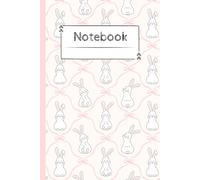 Cute Bunny Graph Paper Notebook - Pastel Rabbit and Bow Journal 6x9, 150 Grid Pages, Kawaii Pink Aesthetic Notebook with Bow Art on Every Spread: Soft ... for Notes, Journaling, and Daily Writing
