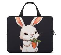 Cute Bunny Holding Carrot - Funda para portátil ultrafina, ligera e impermeable de 10 pulgadas, material de neopreno duradero, bolsa protectora portátil con correa de mano
