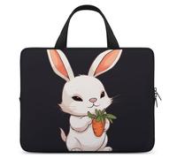 Cute Bunny Holding - Funda para portátil ultrafina, ligera e impermeable de 12 pulgadas, material de neopreno duradero, bolsa protectora portátil con correa de mano