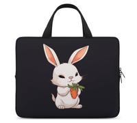 Cute Bunny Holding - Funda para portátil ultrafina, ligera e impermeable de 17 pulgadas, material de neopreno duradero, bolsa protectora portátil con correa de mano