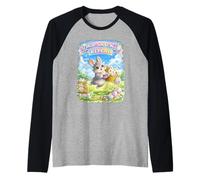 Cute Bunny Hops Snack Repeat Pastel Spring Huevos Decorativos Camiseta Manga Raglan