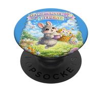 Cute Bunny Hops Snack Repeat Pastel Spring Huevos Decorativos PopSockets PopGrip Adhesivo