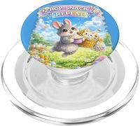 Cute Bunny Hops Snack Repeat Pastel Spring Huevos Decorativos PopSockets PopGrip para MagSafe