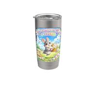 Cute Bunny Hops Snack Repeat Pastel Spring Huevos Decorativos Vaso térmico de acero inoxidable de doble pared