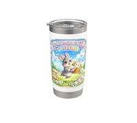 Cute Bunny Hops Snack Repeat Pastel Spring Huevos Decorativos Vaso térmico de acero inoxidable de doble pared