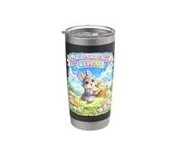 Cute Bunny Hops Snack Repeat Pastel Spring Huevos Decorativos Vaso térmico de acero inoxidable de doble pared