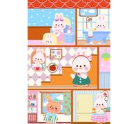 Cute Bunny House pattern Notebook: Bring a smile to your day with this Cute Bunny House pattern Notebook! - Bright and Cheerful, 6” x 9”