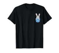 Cute Bunny in Pocket Kawaii Rabbit Heart gafas de sol Pascua Camiseta