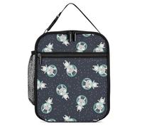 Cute Bunny in Space Lonchera para hombres y mujeres, bolsas de almuerzo aisladas, portátil, para el trabajo, picnic