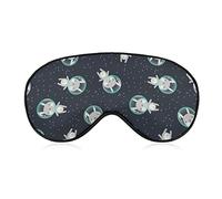 Cute Bunny in Space Sleeping Eye Mask Sombra de ojos con correa ajustable Venda para los ojos para viajes en avión