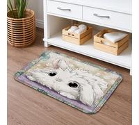 Cute Bunny - Tapete de baño de secado rápido, absorbente y antideslizante, diseño floral de primavera, lavable, para baño, inodoro, baño, 20 x 32 pulgadas