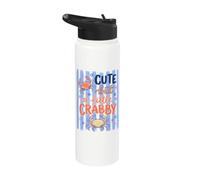 Cute But A Little Crabby Funny Sassy Crab Summer Stainless Steel Insulated Water Bottle