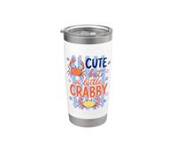 Cute But A Little Crabby Funny Sassy Crab Summer Vaso térmico de acero inoxidable de doble pared