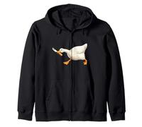 Cute but Dangerous Duck with Knife Funny Silly Duck Meme Sudadera con Capucha