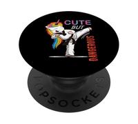 Cute But Dangerous Karate Taekwondo Girl Funny Martial Art PopSockets PopGrip Adhesivo