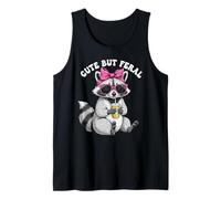 Cute But Feral Funny Cute Racoon With Sunglasses Racoon Camiseta sin Mangas