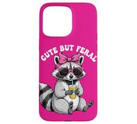 Cute But Feral Funny Cute Racoon With Sunglasses Racoon Carcasa para iPhone 15 Pro Max