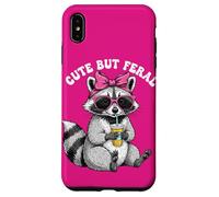 Cute But Feral Funny Cute Racoon With Sunglasses Racoon Carcasa para iPhone XS Max