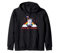 Cute But Psycho - Dicho de Unicornio Loco Sudadera con Capucha