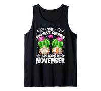 Cute Cactus Birthday Gnomes For Mom Who Are Born In November Camiseta sin Mangas