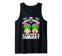 Cute Cactus Birthday Gnomes For Women Who Born In January Camiseta sin Mangas